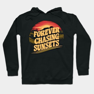 Forever Chasing Sunsets Retro Summer Beach Tropical Summer, Aesthetic Summer Sublimation Hoodie